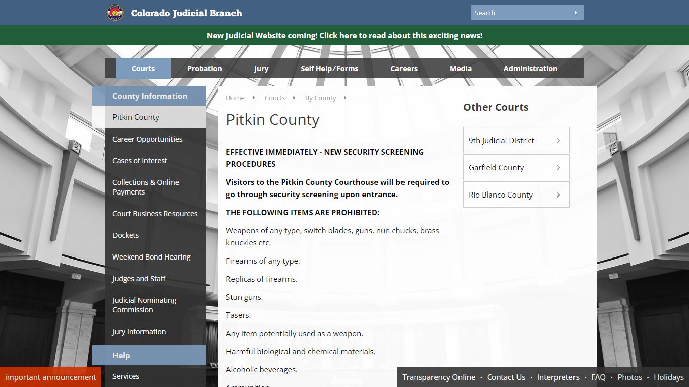 Colorado Judicial Branch - Pitkin County - Homepage