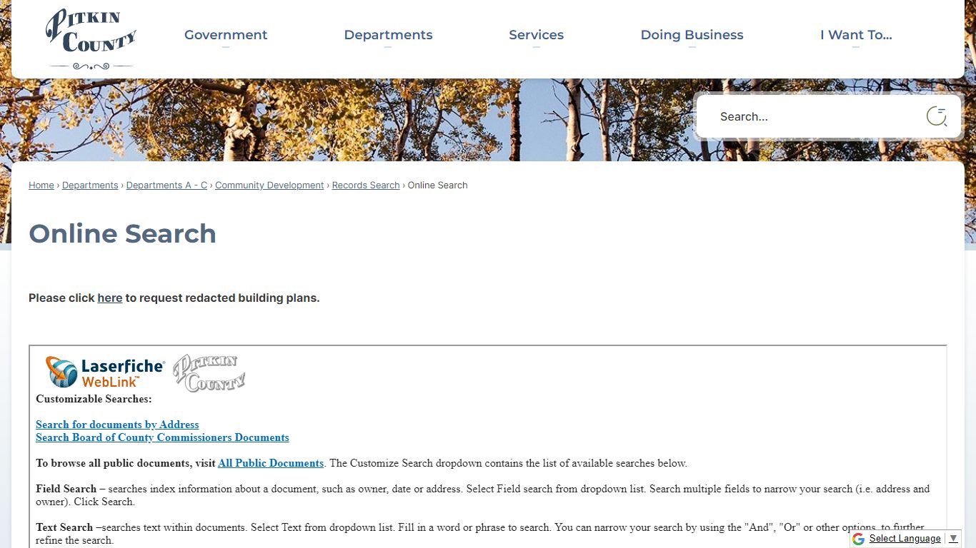 Online Search | Pitkin County, CO